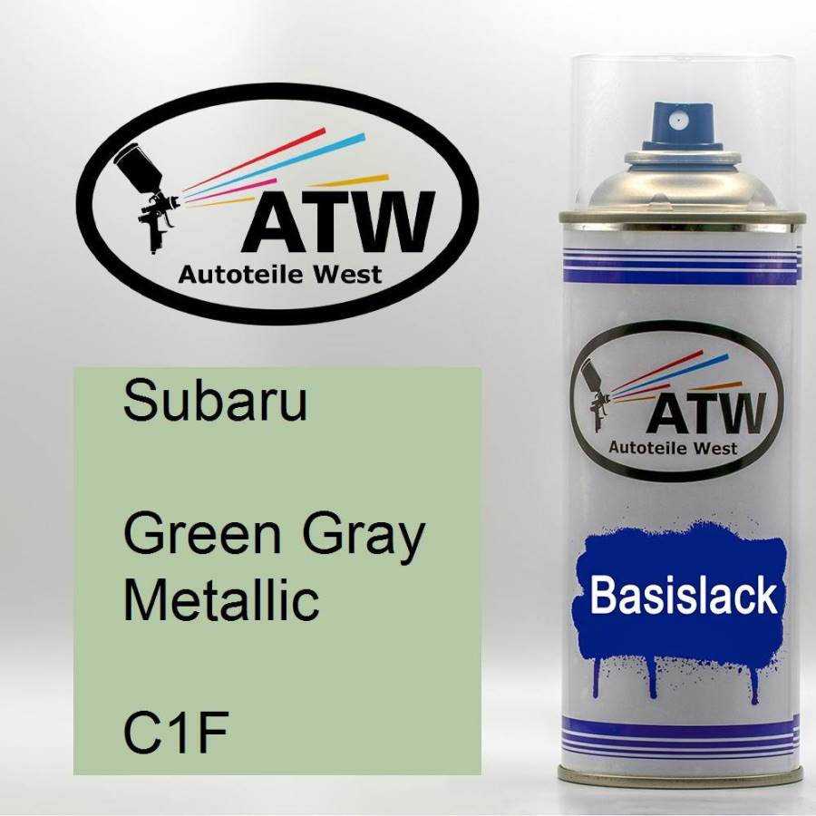 Subaru, Green Gray Metallic, C1F: 400ml Sprühdose, von ATW Autoteile West.